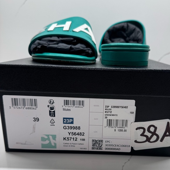 Chanel Green FlipFlops Size 39 - Picture 3 of 5